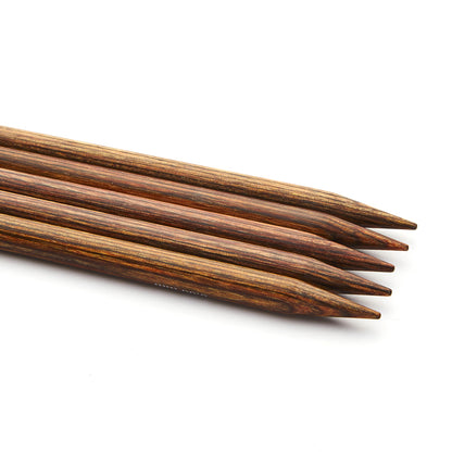 Set of 5 KnitPro Ginger tinted wooden double pointed knitting needles, 8mm