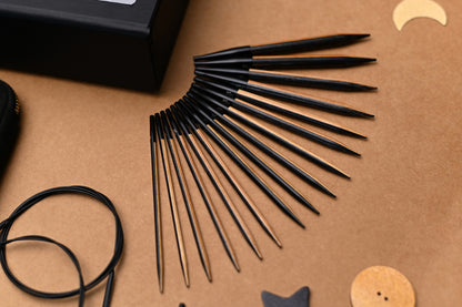KnitPro Day & Nite interchangeable knitting needle set in black and natural tones