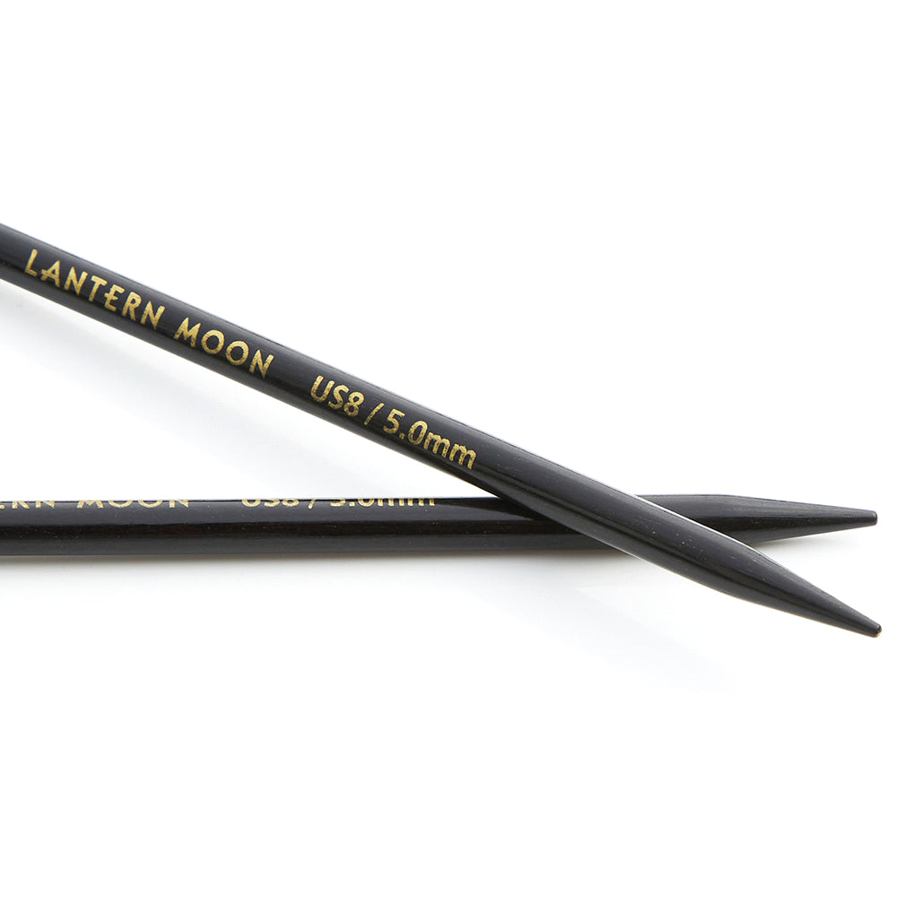 Lantern Moon fixed circular knitting needle with dark ebony tips, 40cm, 3.75mm