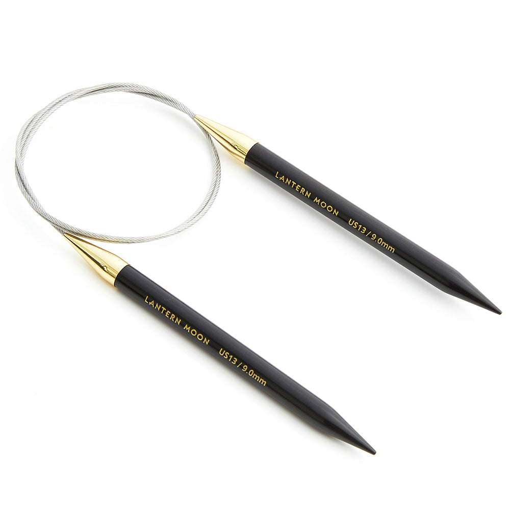 Lantern Moon 6.5mm ebony fixed circular knitting needle with 60cm cord