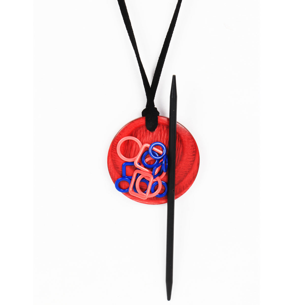 KnitPro Cherry Berry magnetic knitter's necklace with cable needles and stitch markers