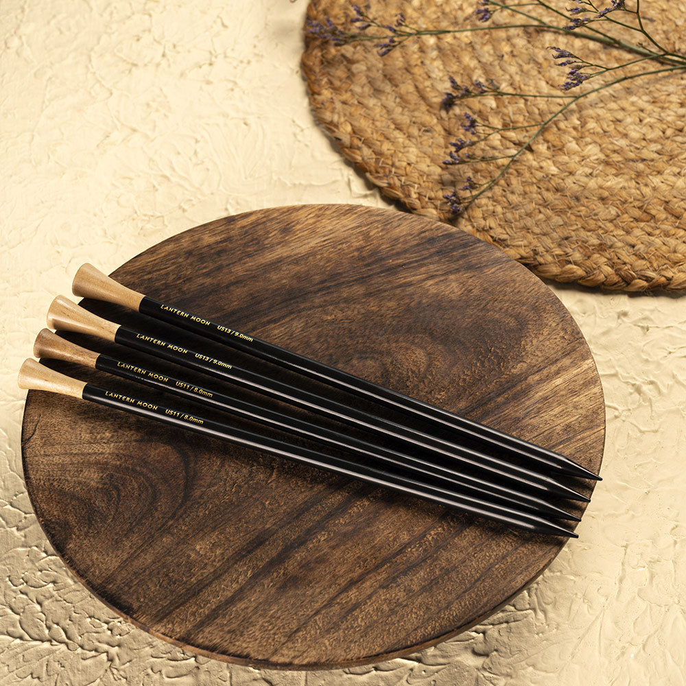 Lantern Moon dark ebony single point knitting needles, 10mm