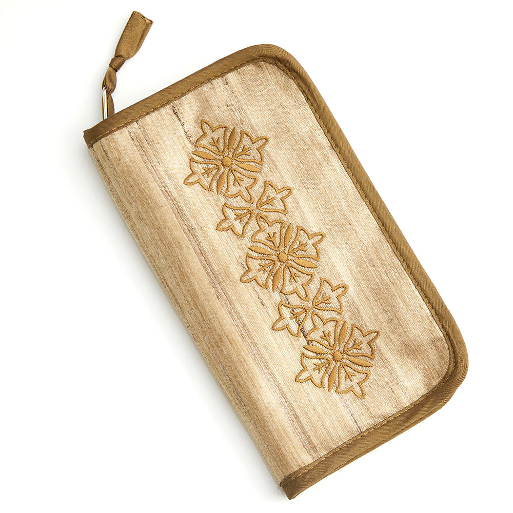 Lantern Moon Ancestry interchangeable knitting needle set in an embroidered silk case