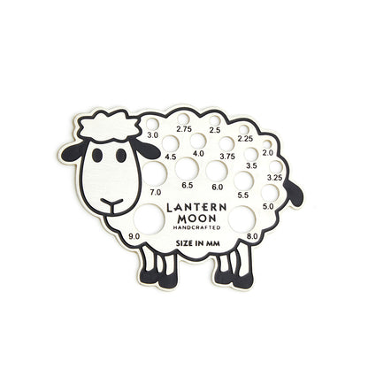 Silver-plated sheep-shaped knitting needle gauge