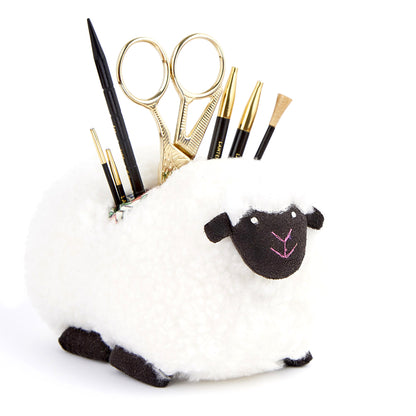 Padded sheep-shaped accessories holder
