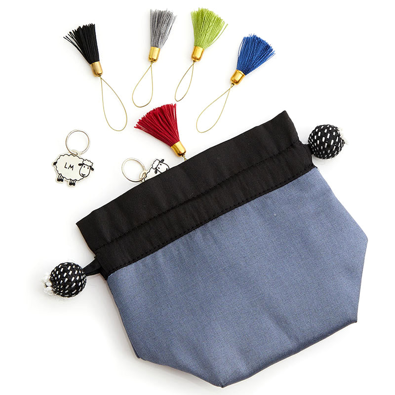 Small silk blend drawstring pouch in the Arctic design