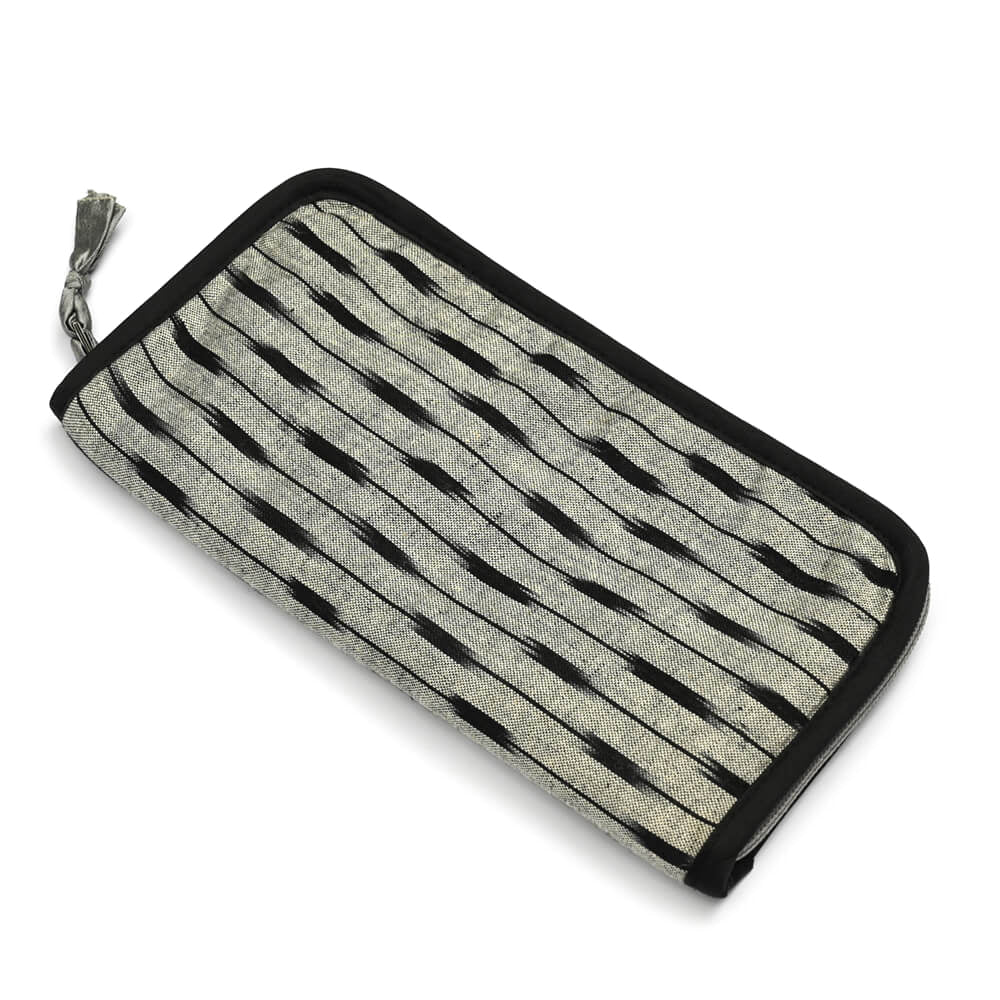 Zipped cotton Ikat needle case