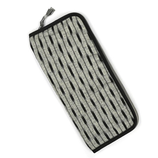 Zipped cotton Ikat circular needle case