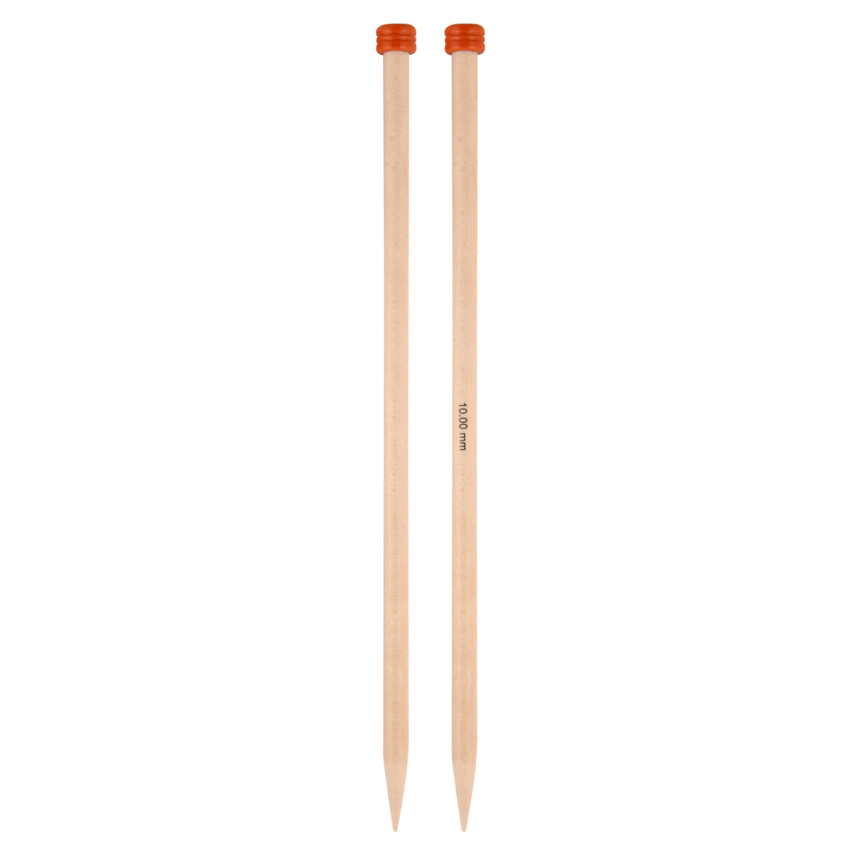 Pair of KnitPro Basix beech wood single-pointed knitting needles, 10mm