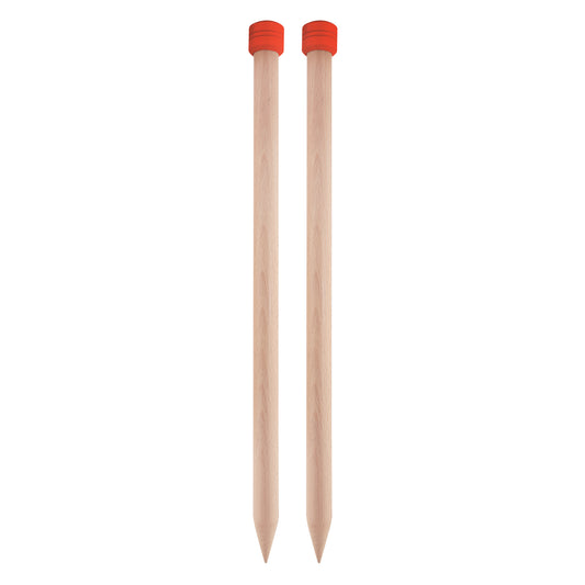 Pair of KnitPro Jumbo Birch birch single-pointed knitting needles, 20mm
