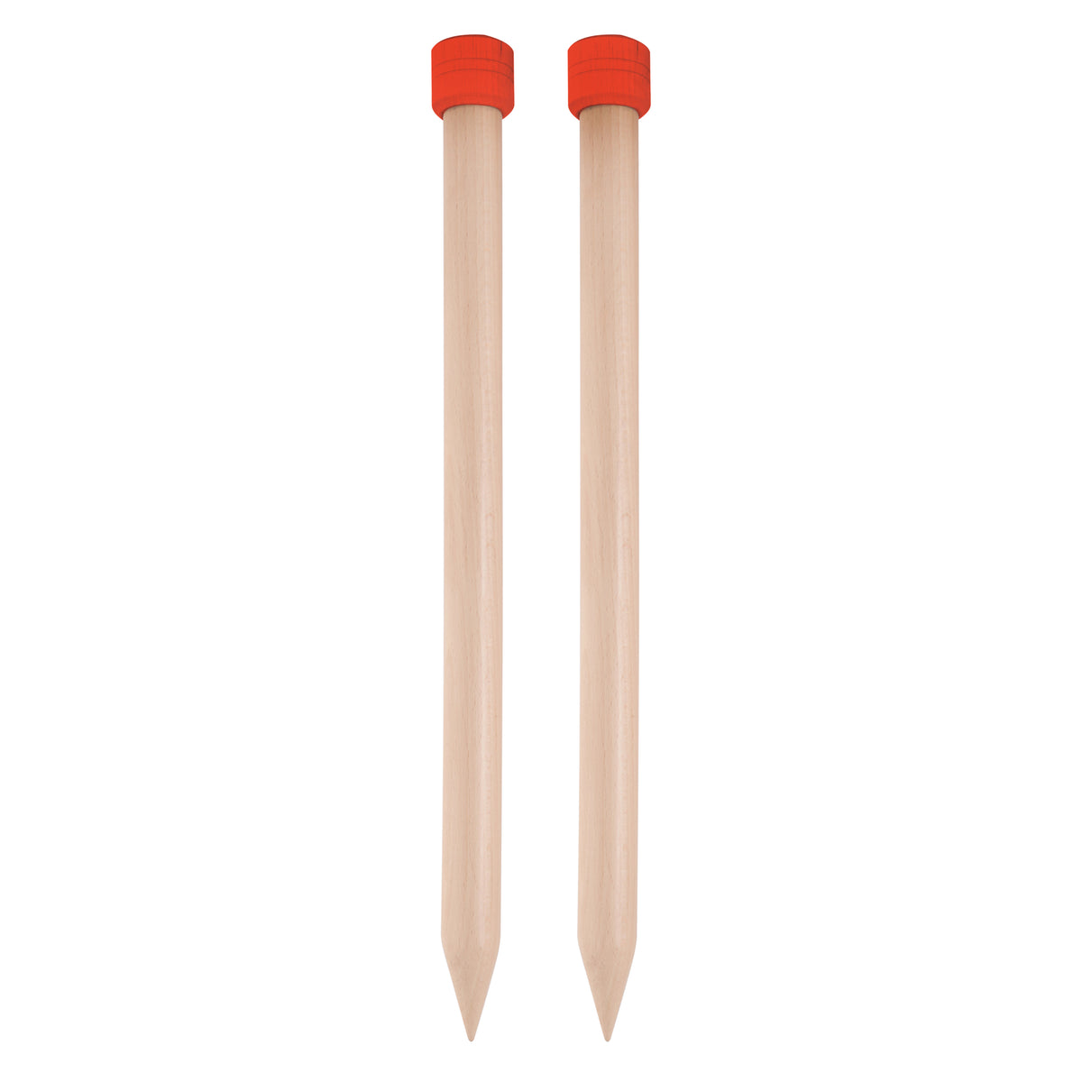 Pair of KnitPro Jumbo 25mm birch wood knitting needles, 35cm long