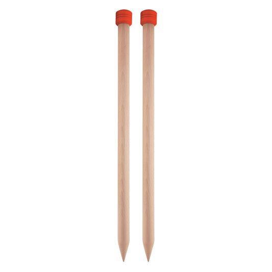 Pair of KnitPro Jumbo 20mm birch wood knitting needles, 40cm long