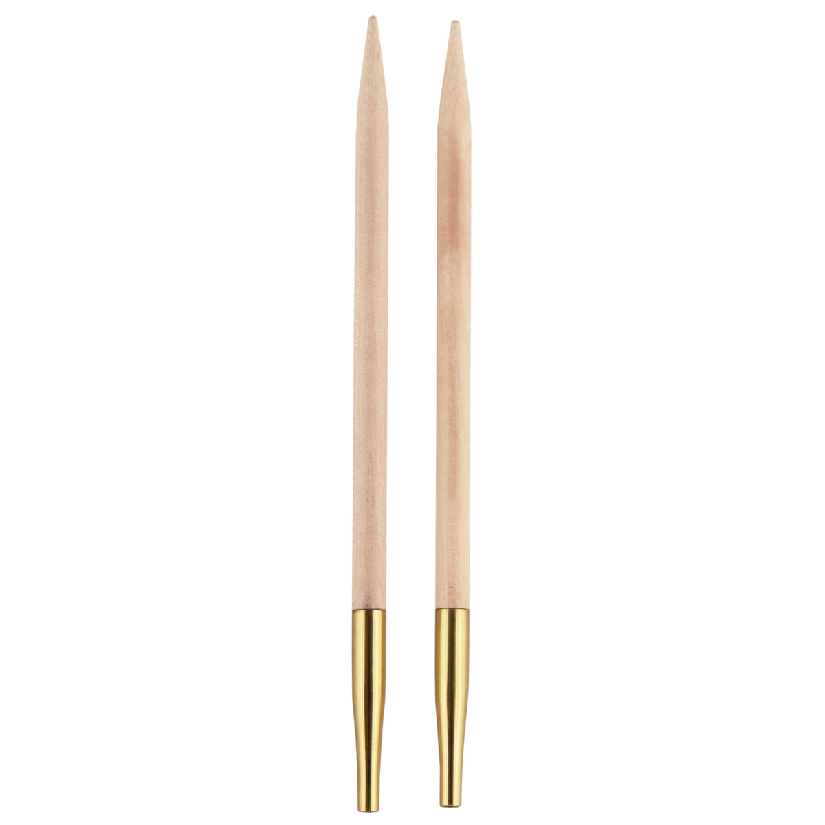 Pair of KnitPro Basix beech wood interchangeable needle tips 4.5mm