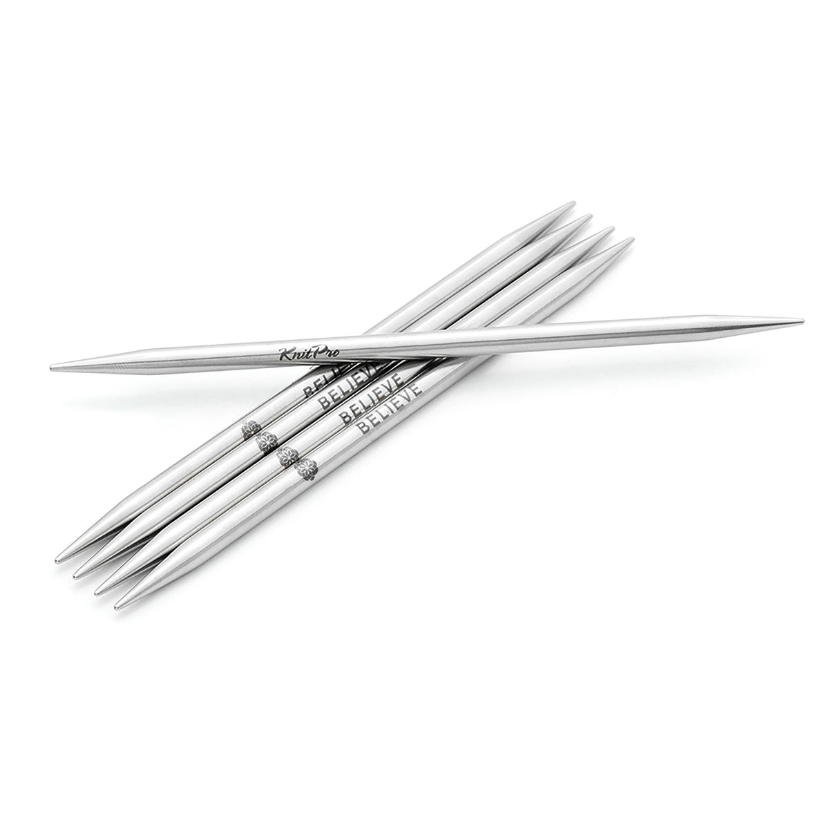 KnitPro Mindful 6mm stainless steel double-pointed knitting needles