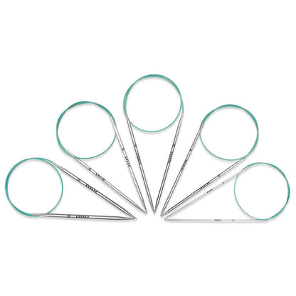 KnitPro Mindful 9mm stainless steel fixed circular knitting needle with coloured 80cm cable