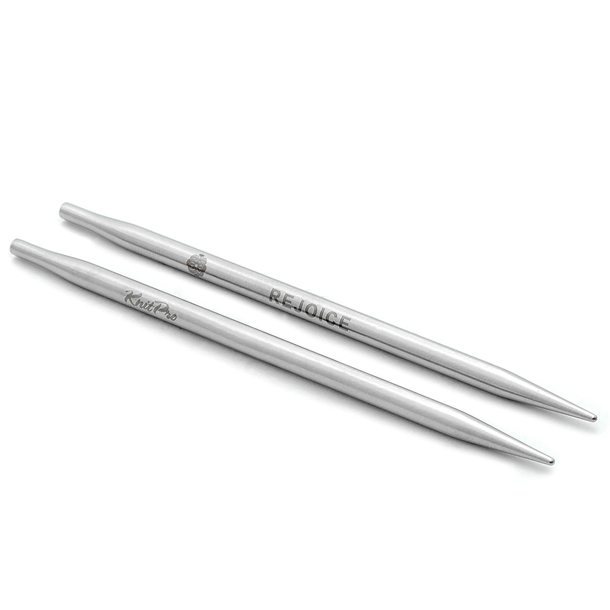 Pair of KnitPro Mindful stainless steel interchangeable needle tips, 12mm