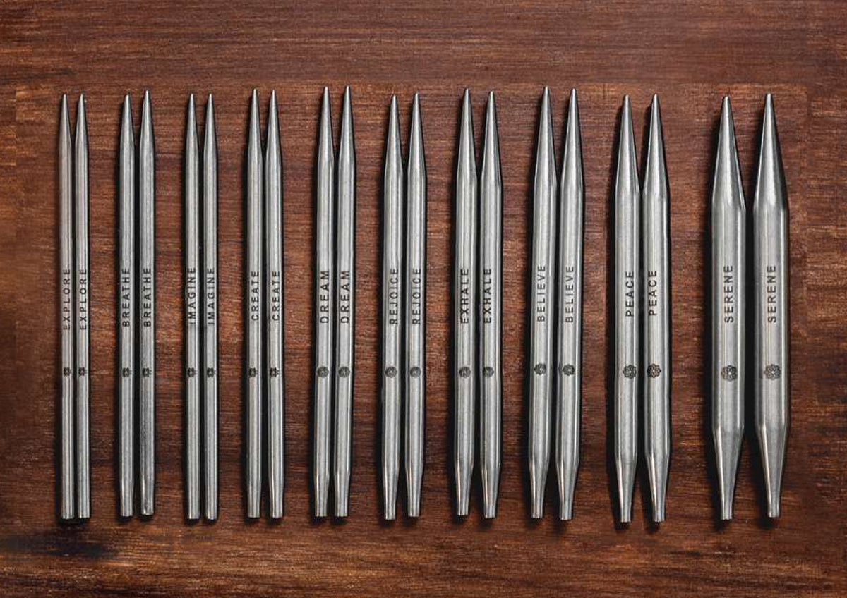 Pair of KnitPro Mindful stainless steel interchangeable needle tips, 10mm