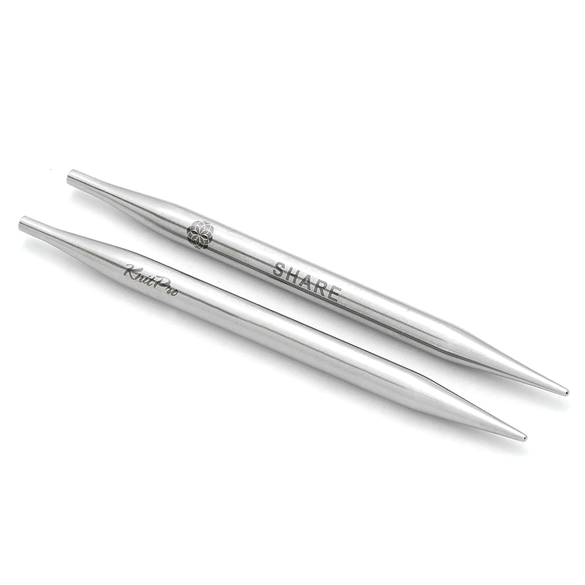 Pair of KnitPro Mindful stainless steel interchangeable needle tips, 10mm