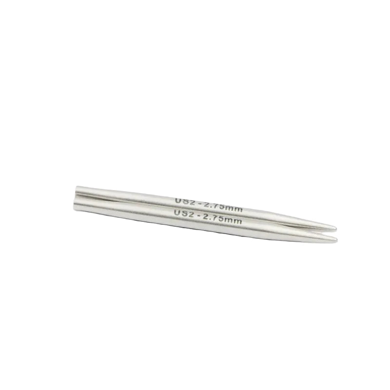 Pair of KnitPro Mindful stainless steel petite needle tips, 10cm x 2.5mm