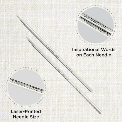 Pair of KnitPro Mindful stainless steel mini lace needle tips, 3mm