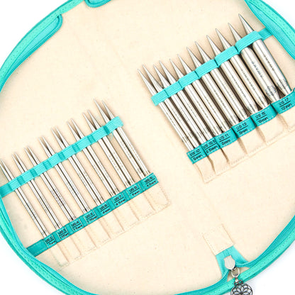KnitPro Mindful Affection interchangeable needle set in a round mandala fabric case