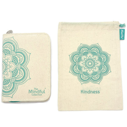 KnitPro Mindful Kindness interchangeable needle set in a rectangular mandala fabric case