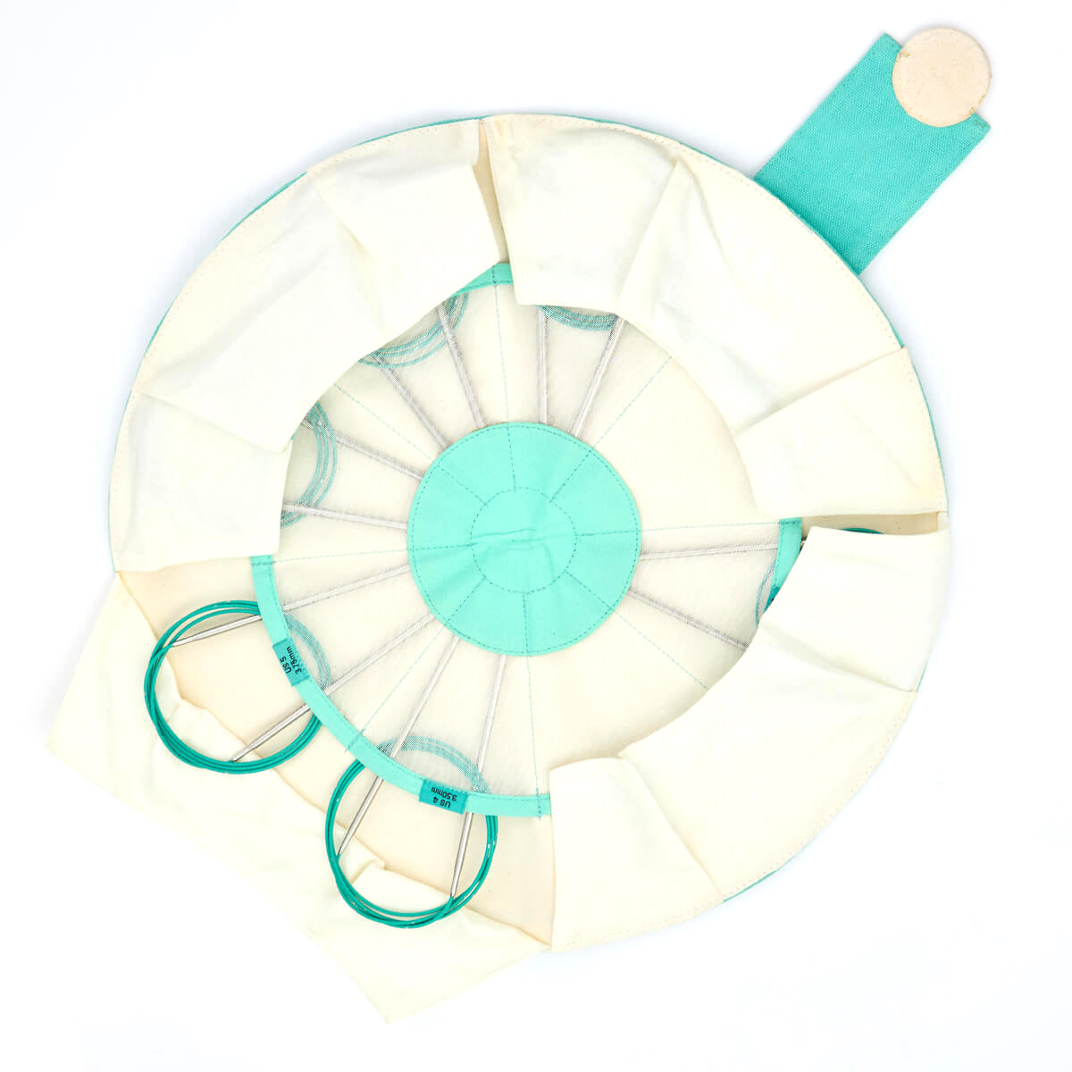 KnitPro Mindful Serenity magic loop circular needle set in a round fabric case