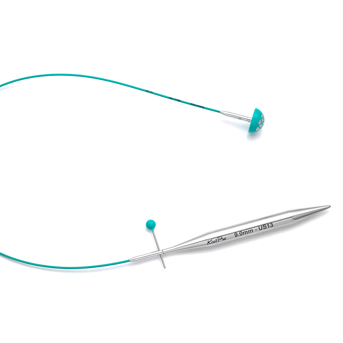KnitPro Mindful teal 28cm swivel interchangeable knitting needle cable