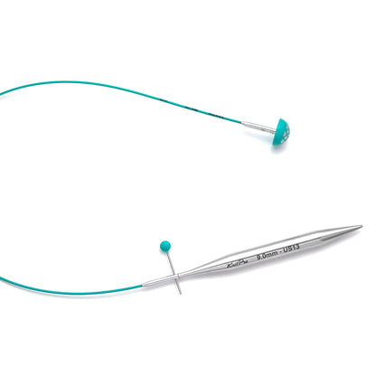 KnitPro Mindful teal 94cm swivel interchangeable knitting needle cable