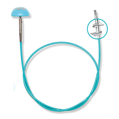 KnitPro Mindful teal 94cm swivel interchangeable knitting needle cable