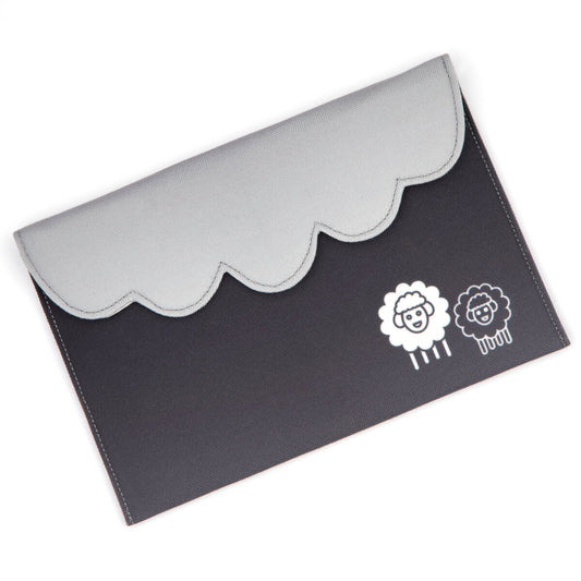 KnitPro Karbonz deluxe interchangeable knitting needle set in a grey fabric case