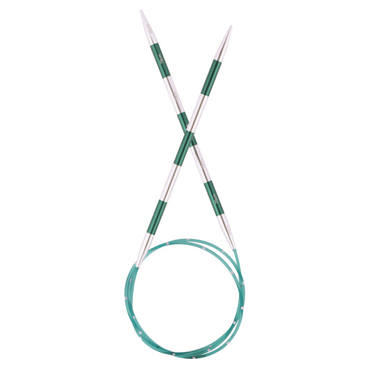 KnitPro Smart Stix 3.5mm fixed circular knitting needle, 80cm, green
