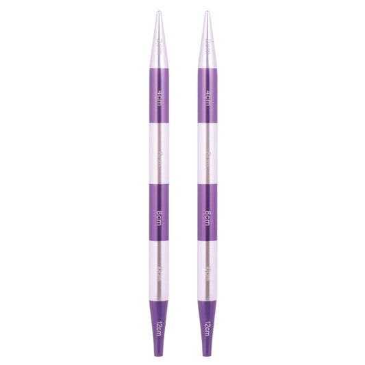 Pair of KnitPro Smart Stix 7mm metallic striped aluminium needle tips