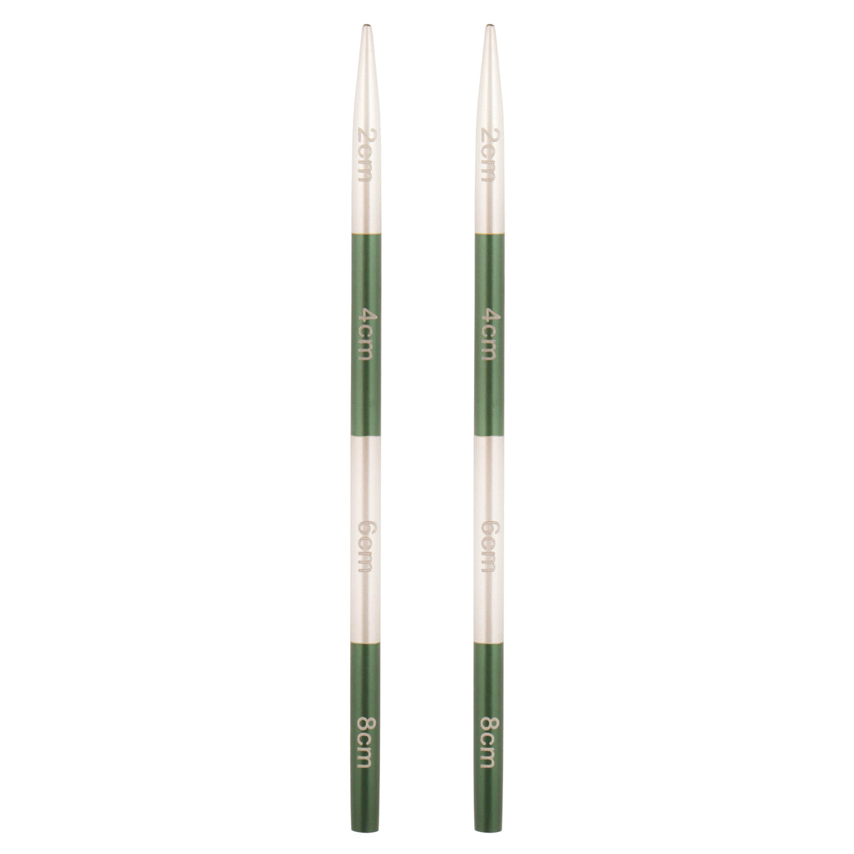 Pair of KnitPro Smart Stix 3mm metallic striped aluminium needle tips