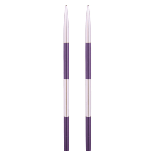 Pair of KnitPro Smart Stix 3.75mm metallic striped aluminium needle tips