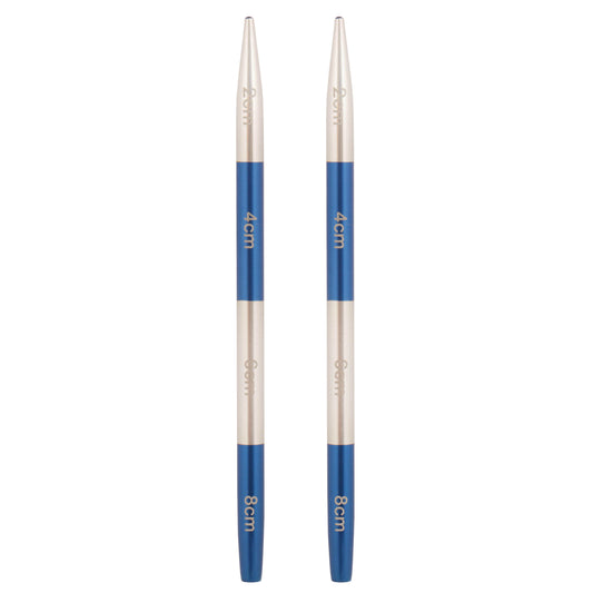 Pair of KnitPro Smart Stix 4mm metallic striped aluminium needle tips