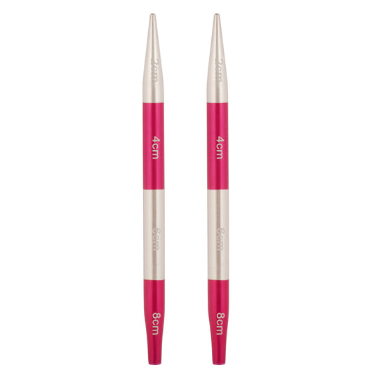 Pair of KnitPro Smart Stix 5mm metallic striped aluminium needle tips