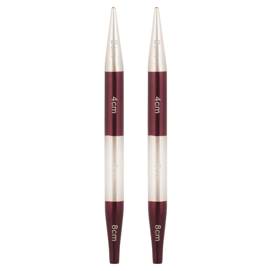 Metallic aluminium interchangeable knitting needle tips
