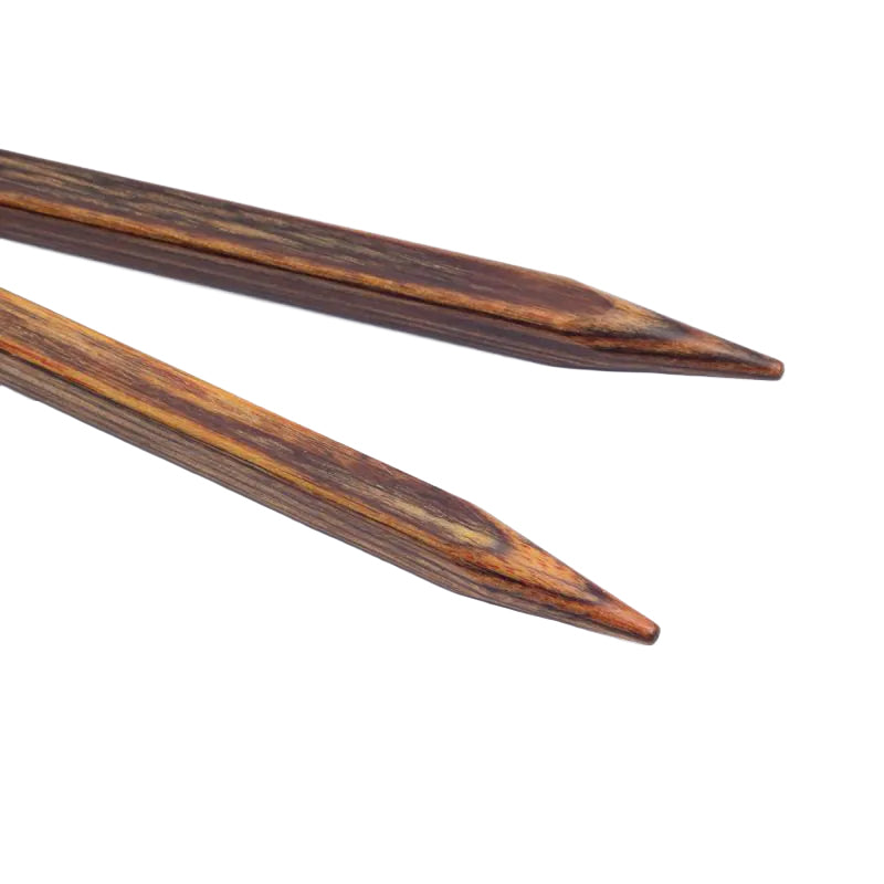 Pair of KnitPro Ginger Cubics square wooden interchangeable needle tips, 5mm