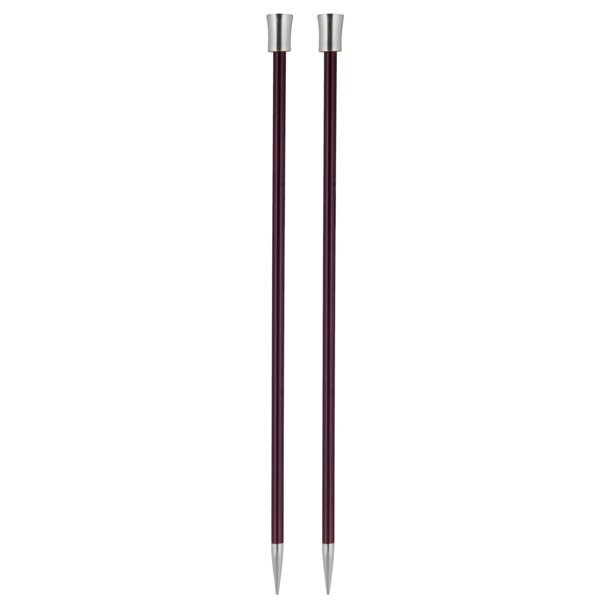 KnitPro Zing 25cm single pointed aluminium knitting needles in 6mm