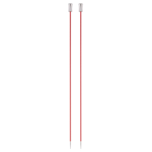 Pair of KnitPro Zing 2mm single-ended aluminium knitting needles with silver tips