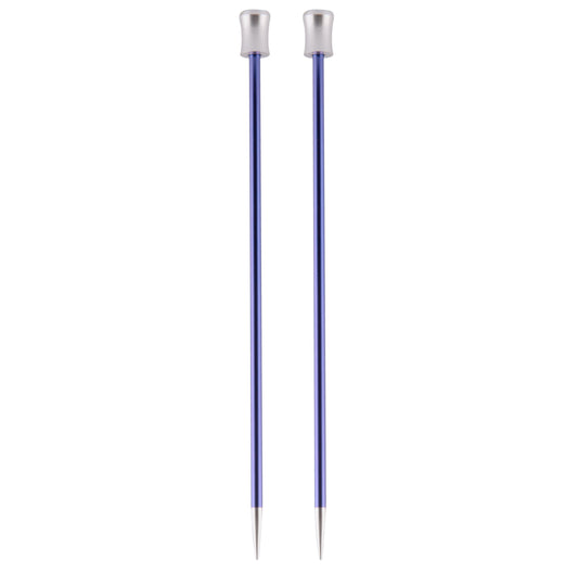 Pair of KnitPro Zing 3.75mm single-ended aluminium knitting needles with silver tips