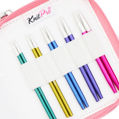 KnitPro Zing short tip interchangeable starter set in a pink case