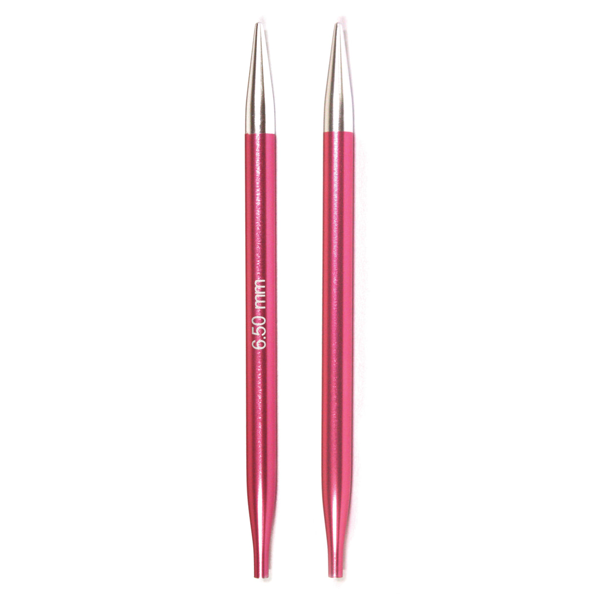 Pair of KnitPro Zing aluminium interchangeable knitting needle tips, 6.5mm