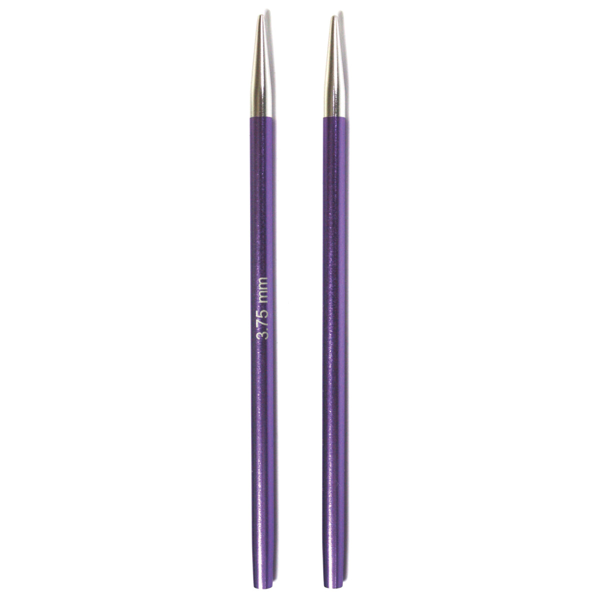Pair of KnitPro Zing aluminium interchangeable knitting needle tips, 3.75mm