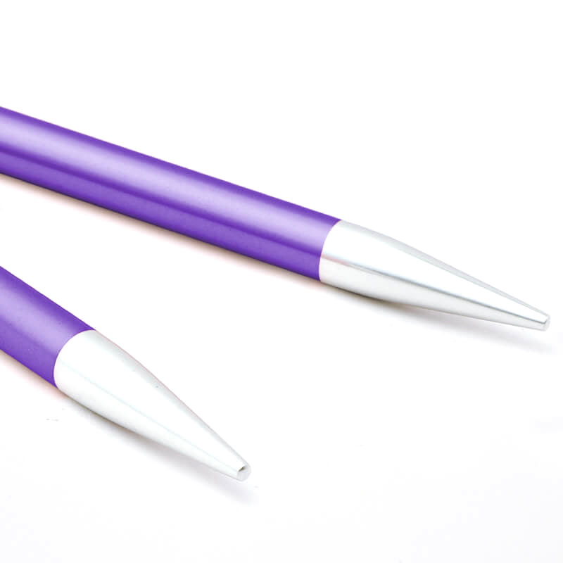 Pair of KnitPro Zing aluminium interchangeable knitting needle tips, 7mm
