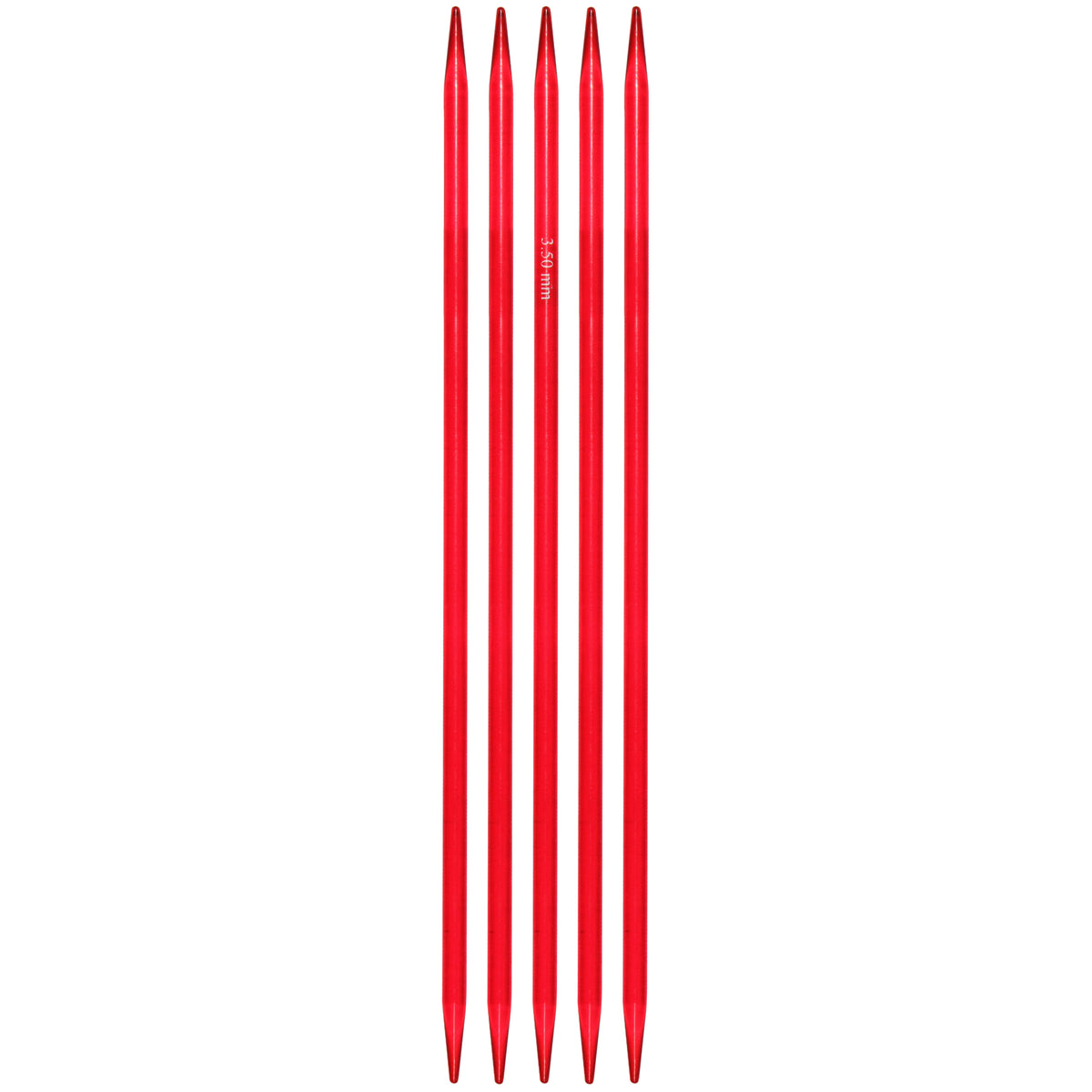 Set of five colourful KnitPro Trendz acrylic double-pointed knitting needles, 15cm x 3.5mm