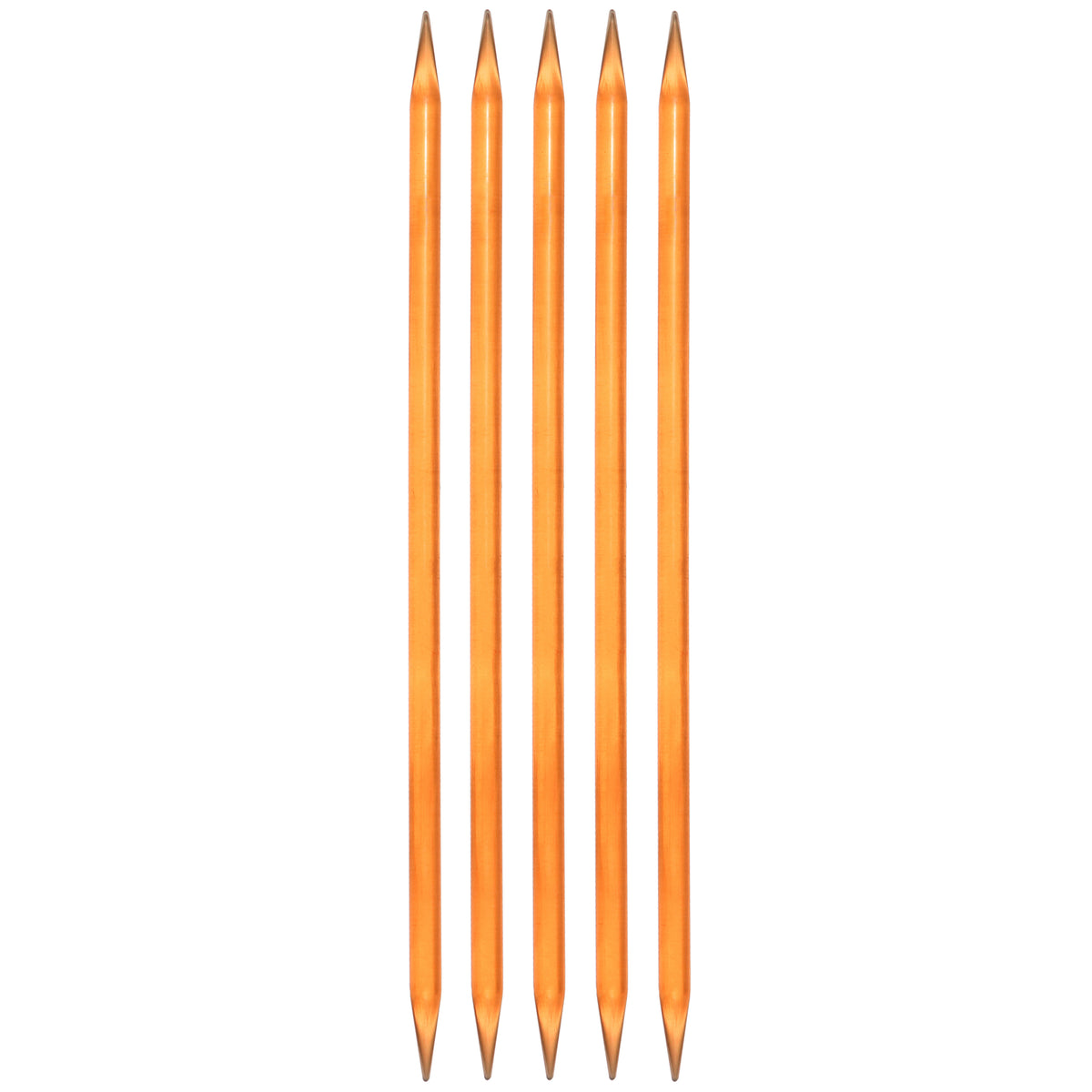 Set of five colourful KnitPro Trendz acrylic double-pointed knitting needles, 15cm x 4mm