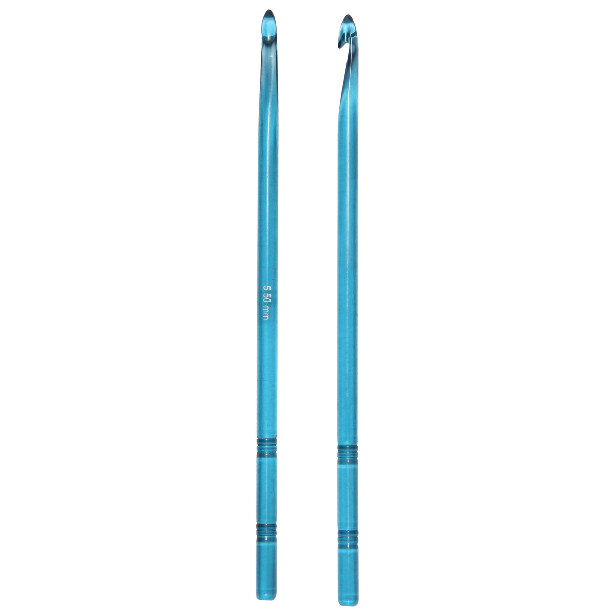 Brightly coloured KnitPro Trendz acrylic crochet hook, 5.5mm