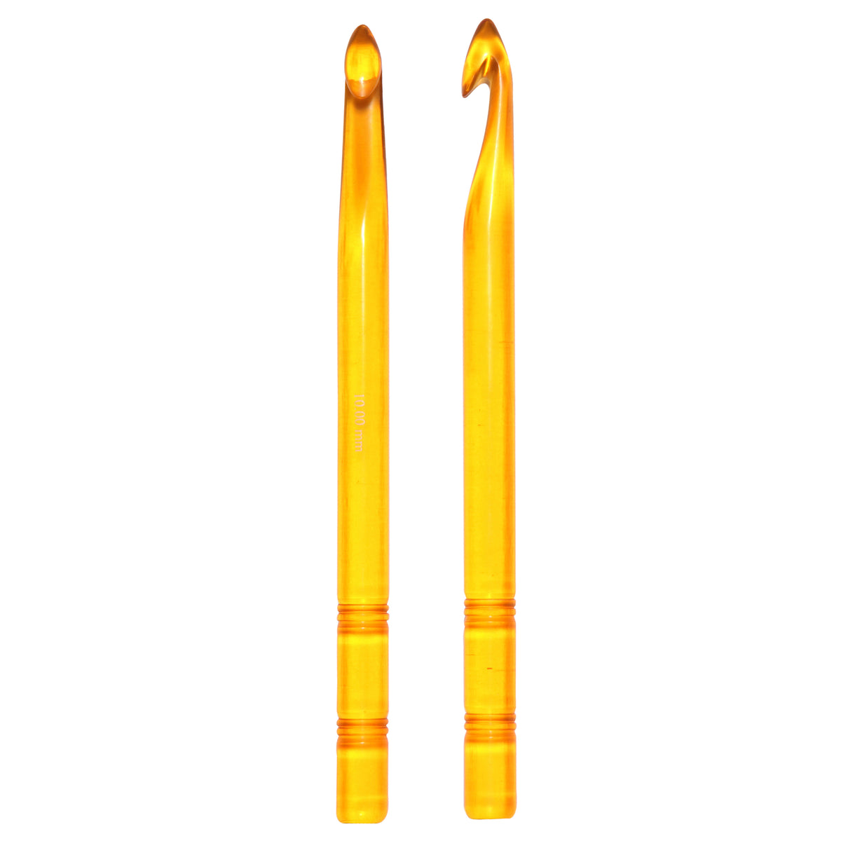 Brightly coloured KnitPro Trendz acrylic crochet hook, 10mm
